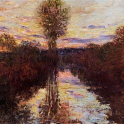 Original Hand-Painted Oil Painting Reproduction of Monet’s The Small Arm of the Seine at Mosseaux, Evening (1878), Perfect for Classic Home Decor