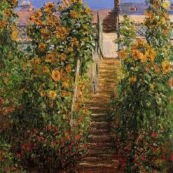 Claude Monet The Steps at Vetheuil - Custom 1881 Oil Painting Reproduction - Premium Quality by Dafen Village Studio