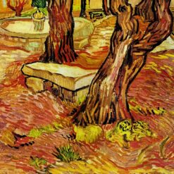 Buy Van Gogh The Stone Bench in the Garden at Saint-Paul Hospital – 1889 Custom Oil Painting Reproduction for Home Decor