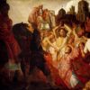 Hand-painted Rembrandt 'The Stoning of St. Stephen' 1625 – Striking Dutch Masterpiece of Saint's Execution