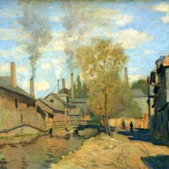 Monet's "The Stream of Robec at Rouen" (1872) – Original Hand-Painted Oil Painting for Sale, Dafen Village Studio