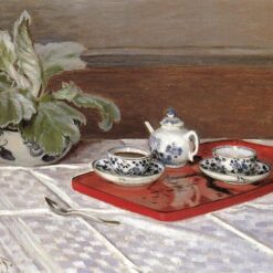 Claude Monet The Tea Set 1872 Impressionist Oil Painting - Hand-Painted Reproduction for Elegant Home Decor from Dafen Village Studio