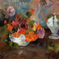 The Vase of Nasturtiums" by Paul Gauguin 1886 - Hand-Painted Oil Painting Reproduction | Fine Art Canvas from Dafen Village