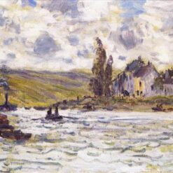 Handcrafted Reproduction of The Village of Lavacourt (1878) by Claude Monet - Stunning Impressionist Village Art on Canvas