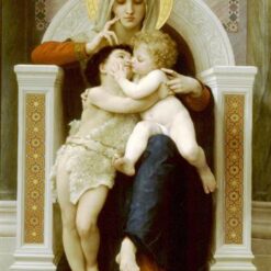 Custom Oil Painting of Bouguereau's "The Virgin, Jesus and Saint John Baptist" | Elegant 1875 Artwork from Dafen Village
