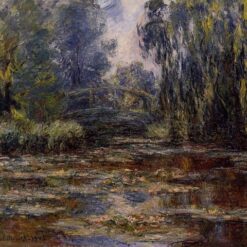 Hand-Painted Water Lily Pond and Bridge (1905) by Claude Monet – Stunning Fine Art Reproduction for Modern Interiors