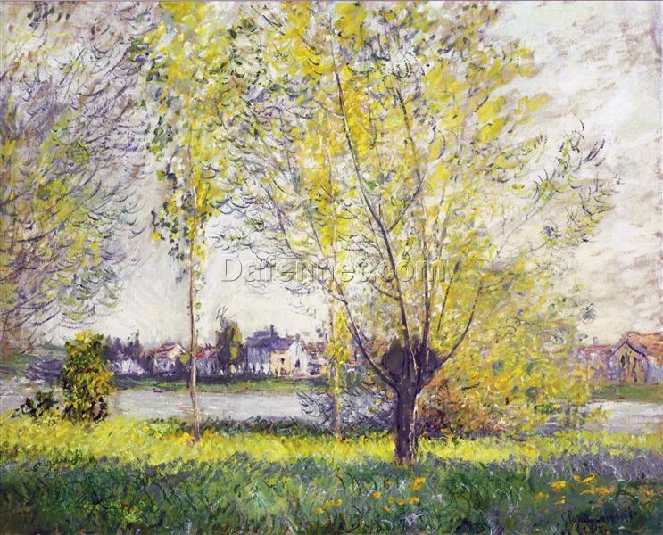 The Willows by Claude Monet (1880) – Hand-Painted Impressionist Landscape Oil Painting, Perfect for Home Decor