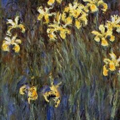 Hand-Painted The Yellow Irises by Claude Monet (1914-1917) - Elegant Impressionist Flower Painting from Dafen Village Studio