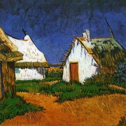 Three White Cottages in Saintes-Maries (1888) by Van Gogh – Hand-Painted Oil Painting Reproduction from Dafen Village
