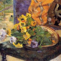 To Make a Bouquet" by Paul Gauguin 1880 - Hand-Painted Oil Painting Reproduction | Floral Still Life Artwork