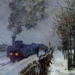 Claude Monet's Train in the Snow (1875) - Premium Hand-Painted Oil Artwork - Authentic Reproduction from Dafen Village Studio
