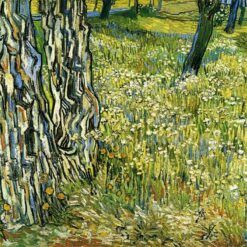 Authentic Van Gogh 1890 Tree Trunks in the Grass – Handcrafted Oil Painting Reproduction