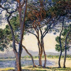Hand-Painted Impressionist Oil Painting of 'Trees by the Seashore at Antibes' (1888) – Unique Reproduction by Dafen Village Artists