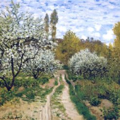 Claude Monet’s Trees in Bloom (1872) – Brighten Your Home with an Impressionist Oil Painting from Dafen Village Studio