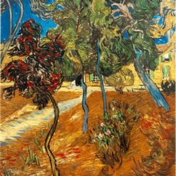 Trees in the Asylum Garden by Van Gogh – 1889 Oil Painting Reproduction, High-Quality Canvas Art