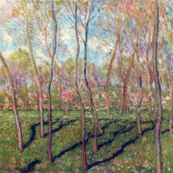 Elegant Hand-Painted Trees in Winter, View of Bennecourt (1887) by Claude Monet - Dafen Village Reproduction