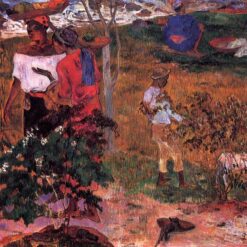 Paul Gauguin "Tropical Conversation" 1887 - Authentic Oil Painting Reproduction | Elegant Canvas Art from Dafen Village