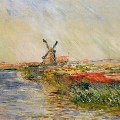 Buy Hand-Painted Tulip Field in Holland by Claude Monet – Stunning Floral Oil Painting, Dafen Village Art Studio