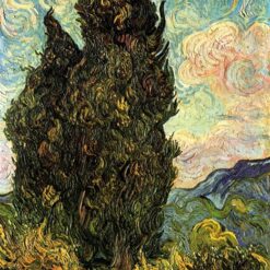 Two Cypresses (1889) by Van Gogh – Hand-Painted Oil Painting Reproduction from Dafen Village