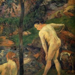 Two Girls Bathing" by Paul Gauguin - Stunning Oil Painting Reproduction | High-Quality Hand-Painted Canvas Art for Home Décor