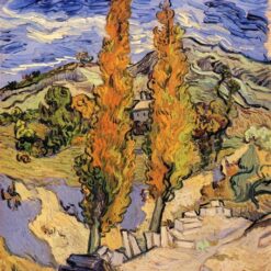 Two Poplars on a Hill (1889) by Van Gogh – Hand-Painted Oil Painting Reproduction from Dafen Village