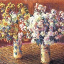 Claude Monet Two Vases with Chrysanthemums 1888 - Original Oil Painting Reproduction by Dafen Village Artists