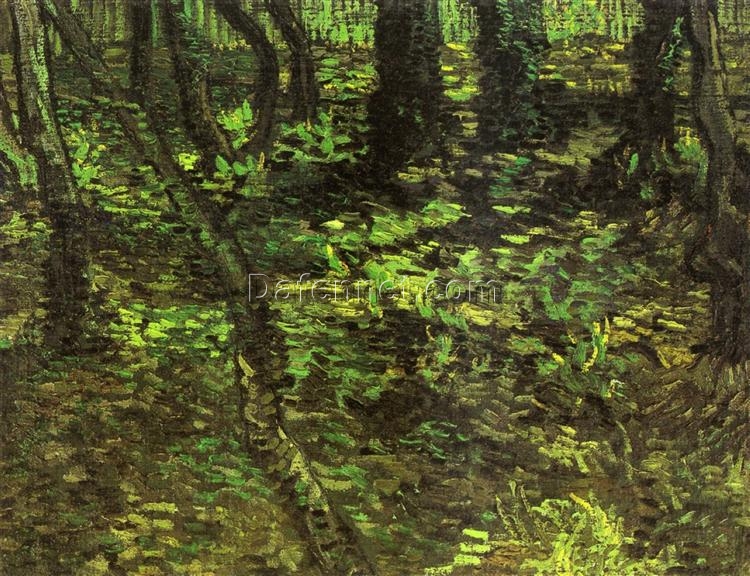 Buy Van Gogh Undergrowth with Ivy – 1889 Custom Oil Painting Reproduction for Home Decor