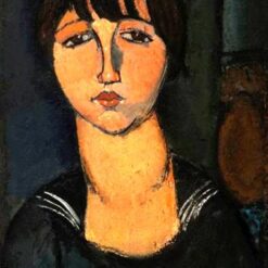 La ragazza col bavero alla marinara" by Amedeo Modigliani - Hand-Painted Oil Painting Reproduction | Fine Art Canvas from Dafen Village