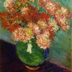 Vase of Chrysanthemums by Claude Monet - Stunning Reproduction of 1882-1883 Impressionist Masterpiece