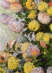 Vase of Dahlias by Claude Monet - Beautiful Hand-Painted Reproduction of 1883 Floral Oil Painting | Dafen Village Studio