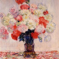 Vase of Peonies by Claude Monet - Fine Reproduction of the 1882 Floral Still Life - Dafen Village Oil Painting Studio