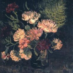 Vase with Carnations by Van Gogh – 1886 Oil Painting Reproduction, High-Quality Canvas Art