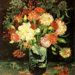 Vase with Carnations (1886) by Vincent van Gogh – Hand-Painted Oil Painting Reproduction from Dafen Village