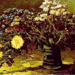 Vase with Daisies by Van Gogh – 1887 Oil Painting Reproduction, Premium Quality Canvas Art