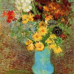 Buy Van Gogh Vase with Daisies and Anemones – 1887 Custom Oil Painting Reproduction for Home Decor