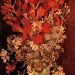 Buy Van Gogh Vase with Gladioli and Carnations – 1886 Custom Oil Painting Reproduction for Home Decor