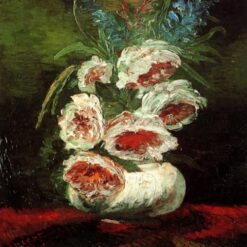 Authentic 1886 Vase with Peonies by Vincent van Gogh – High-Quality Oil Painting Reproduction