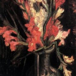 Authentic 1886 Vase with Red Gladioli by Vincent van Gogh – High-Quality Oil Painting Reproduction