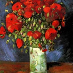 Vase with Red Poppies (1886) by Van Gogh – Handcrafted Oil Painting Reproduction from Dafen Village