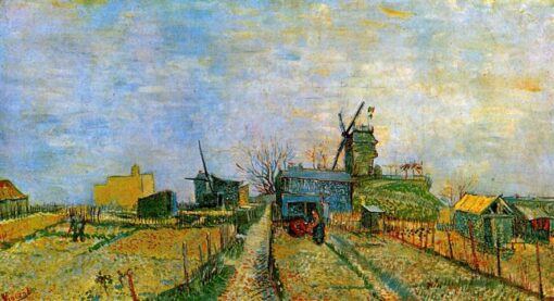Authentischer Gemüsegarten in Montmartre von Vincent van Gogh aus dem Jahr 1887 - Hochwertige Reproduktion eines Ölgemäldes