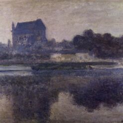 Dafen Village Studio's Hand-Painted Vernon Church in Fog – Classic Claude Monet Art Reproduction