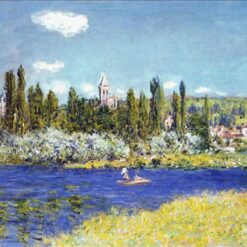 Vetheuil (1880) by Claude Monet - Custom Hand-Painted Impressionist Landscape on Canvas, Perfect for Home Decor