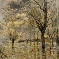 Monet's Vetheuil, L'Inondation (1881) - Impressionist Landscape Oil Painting, Handcrafted in Dafen Village