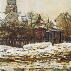 Dafen Village Art Studio’s Custom Oil Painting of Vetheuil, The Church in Winter (1879) by Claude Monet