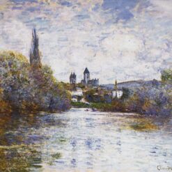 Hand-Painted Impressionist Oil Painting of Vetheuil, The Small Arm of the Seine by Claude Monet - Dafen Village Artists