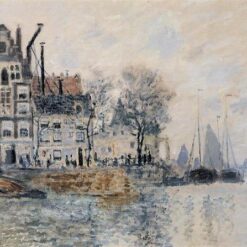 Monet's View of Amsterdam 1874 - Exquisite Oil Painting Reproduction from Dafen Village Studio
