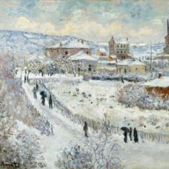 Impressionist Winter Landscape: View of Argenteuil in the Snow Oil Painting by Claude Monet - Made by Dafen Village Artists