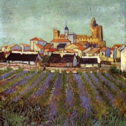 View of Saintes-Maries by Van Gogh – 1888 Oil Painting Reproduction on Canvas