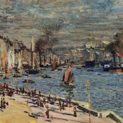 Classic Impressionist Harbor Scene: View of the Old Outer Harbor at Le Havre by Claude Monet – Custom Oil Painting from Dafen Village Studio