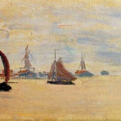Authentic Monet Reproduction: "View of the Voorzaan" (1871) – Stunning Oil Painting on Canvas by Dafen Village Artists